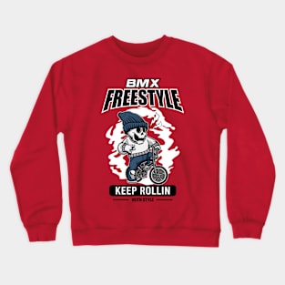 BMX skull Freestyle Cartoon Crewneck Sweatshirt